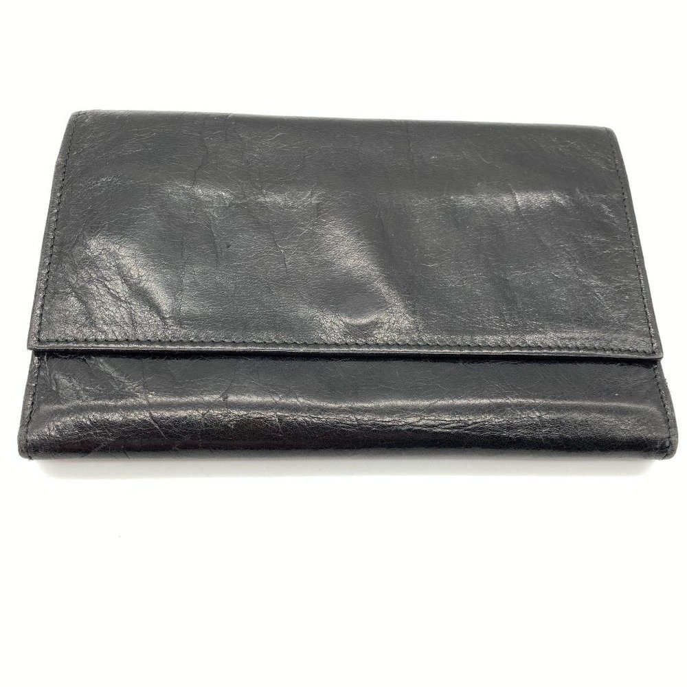 Paola Del Lungo black leather tri fold wallet‎